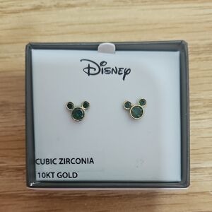 Disney Gold and Green Mickey Mouse Earrings